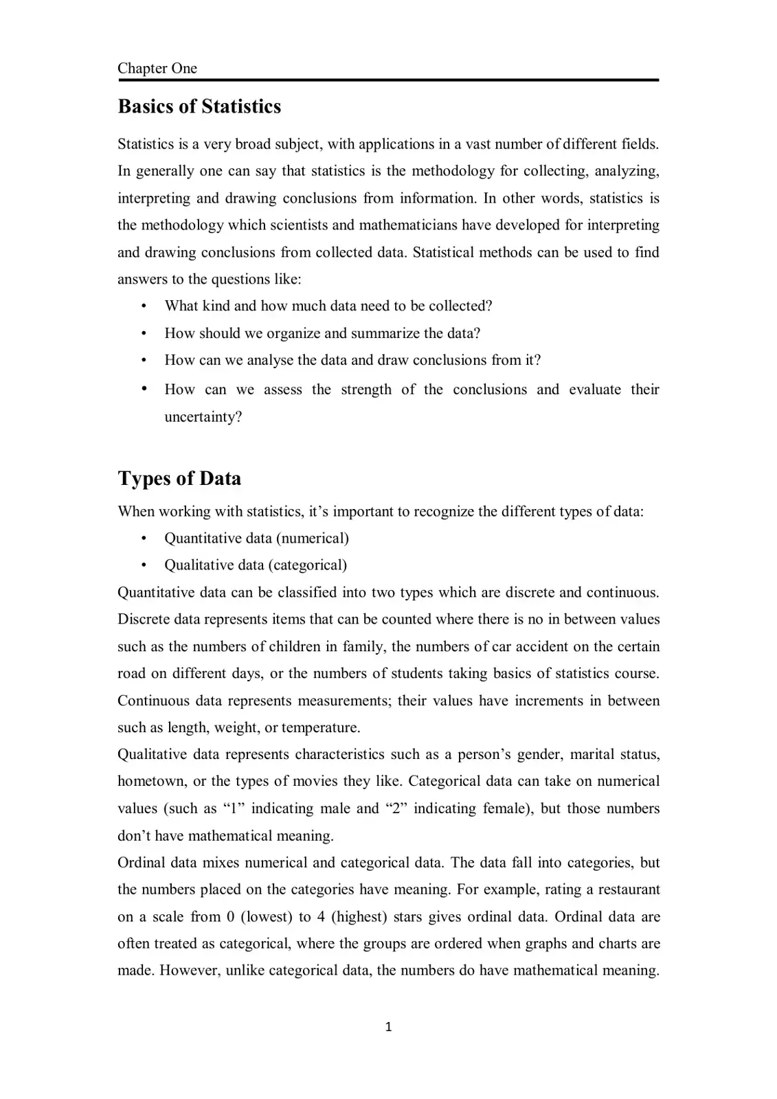 غلاف كتاب Chapter One: Basics of Statistics