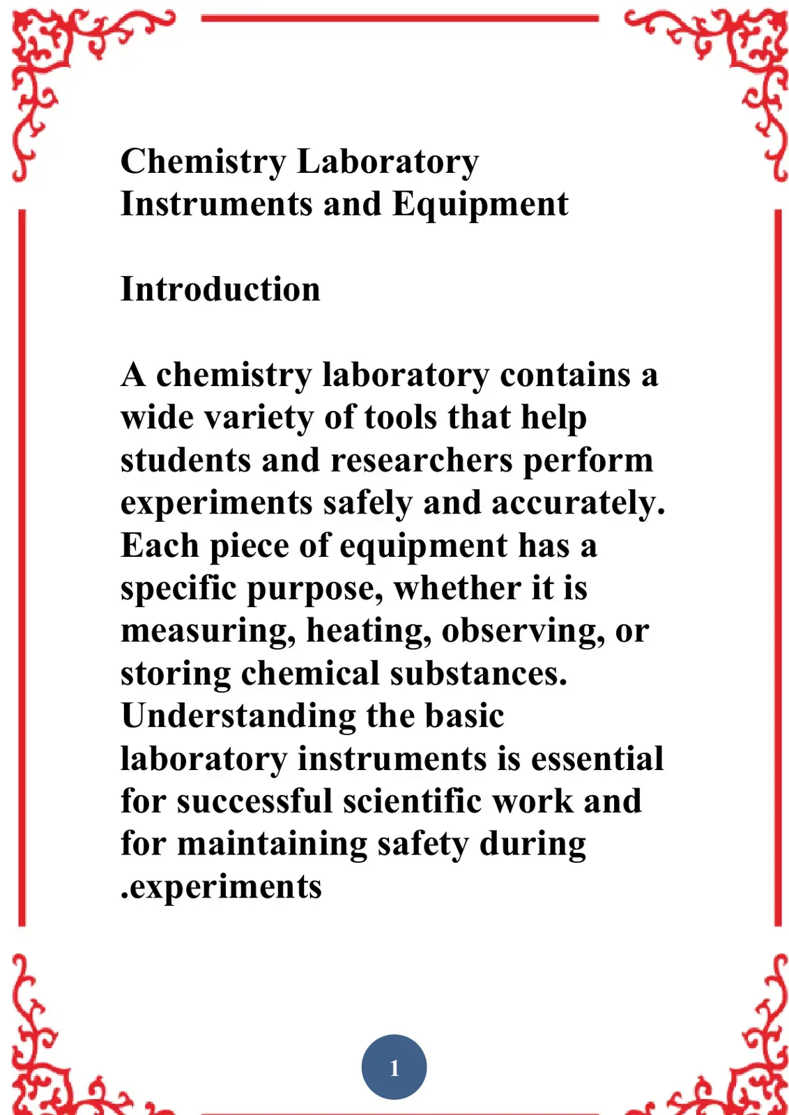 غلاف كتاب Chemistry Laboratory - Instruments and Equipment