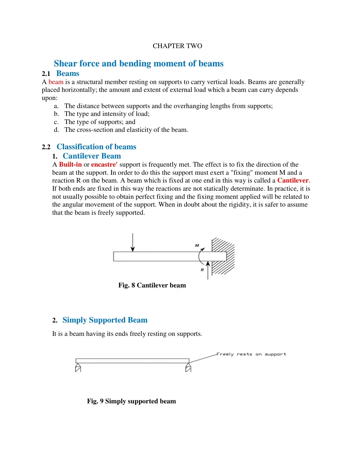 غلاف كتاب Shear force and bending moment of beams