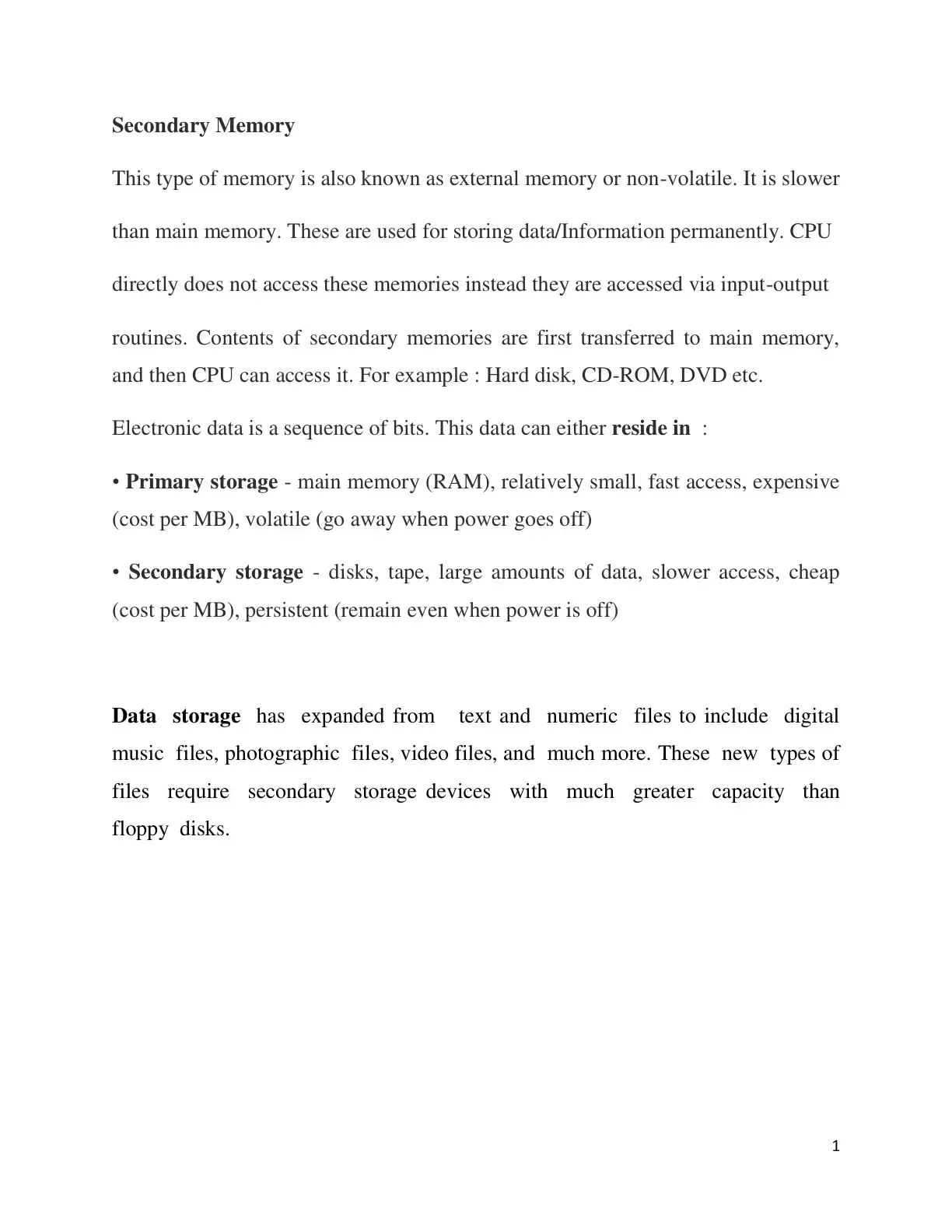 غلاف كتاب Secondary Memory