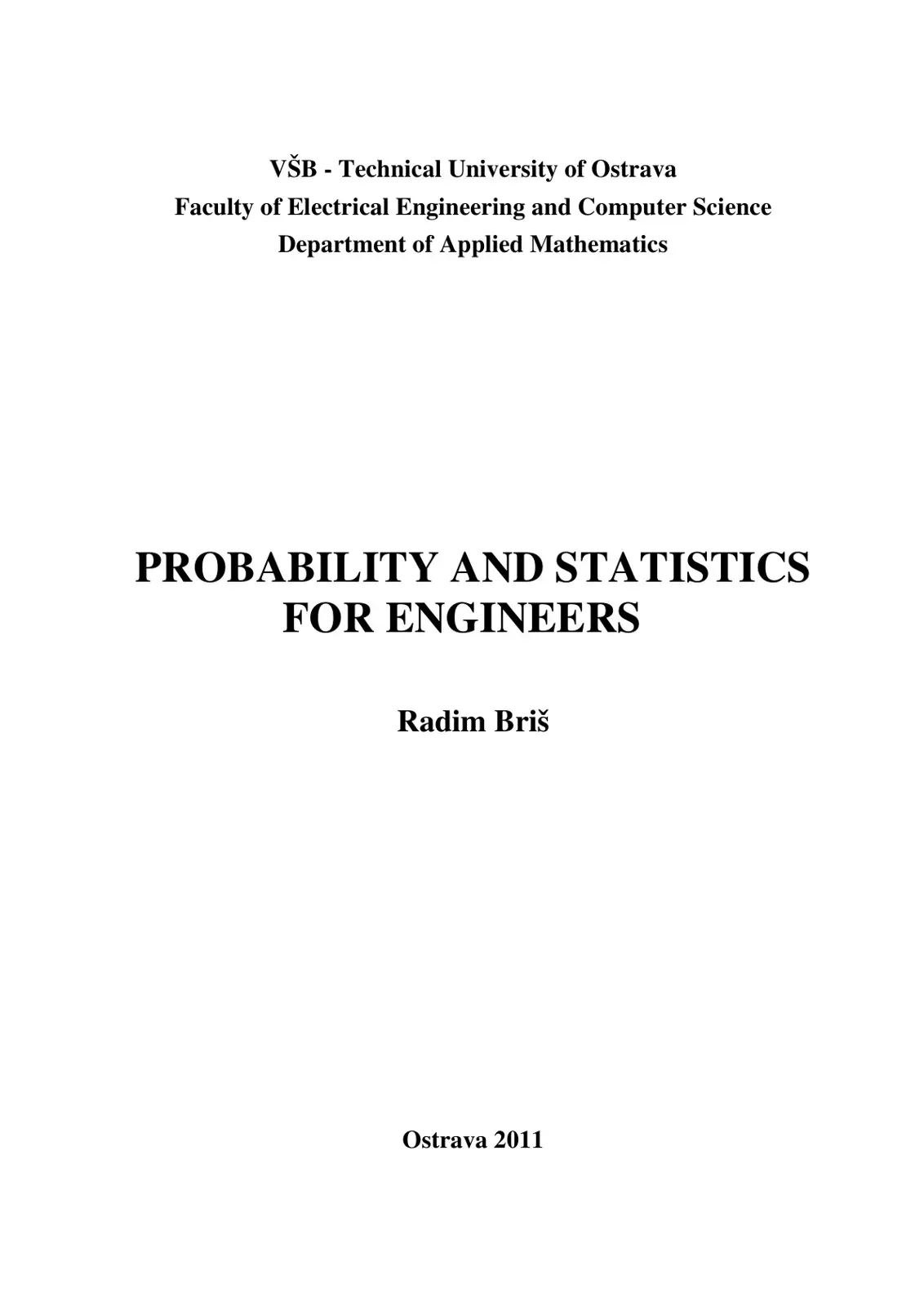 غلاف كتاب PROBABILITY AND STATISTICS FOR ENGINEERS