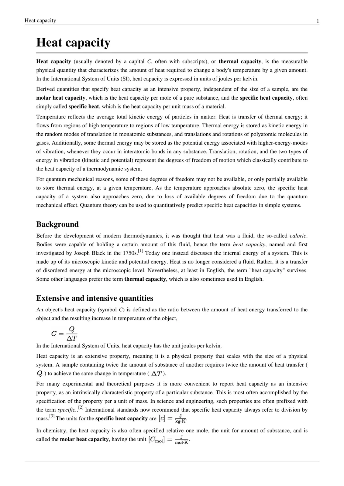 غلاف كتاب Heat Capacity