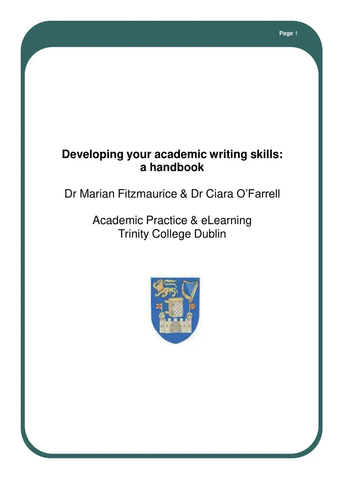 غلاف كتاب Developing Your Academic Writing Skills: A Handbook