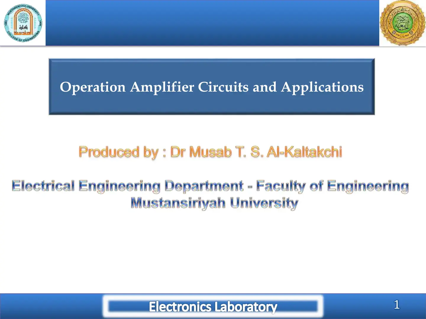 غلاف كتاب Operation Amplifier Circuits and Applications