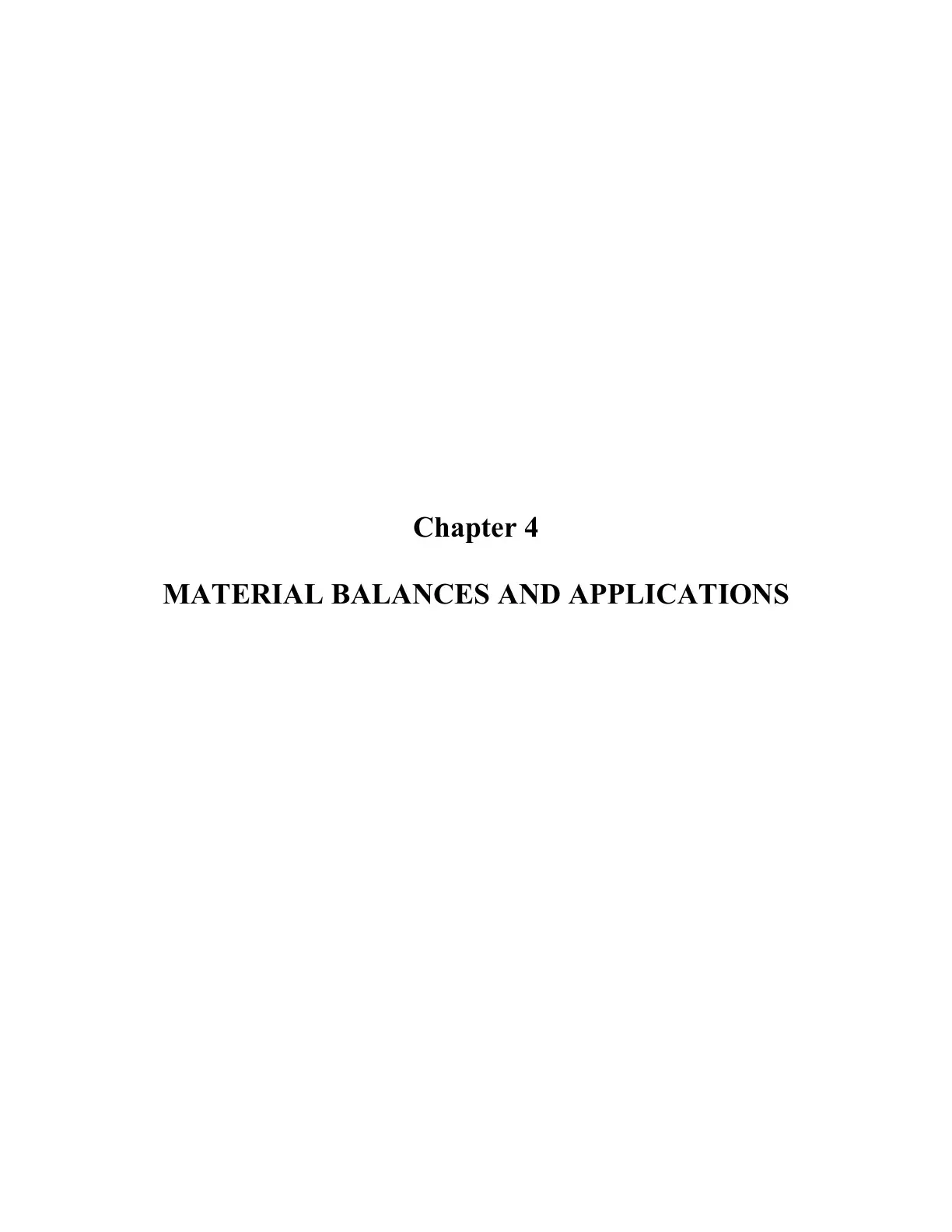 غلاف كتاب Chapter 4: Material Balances and Applications