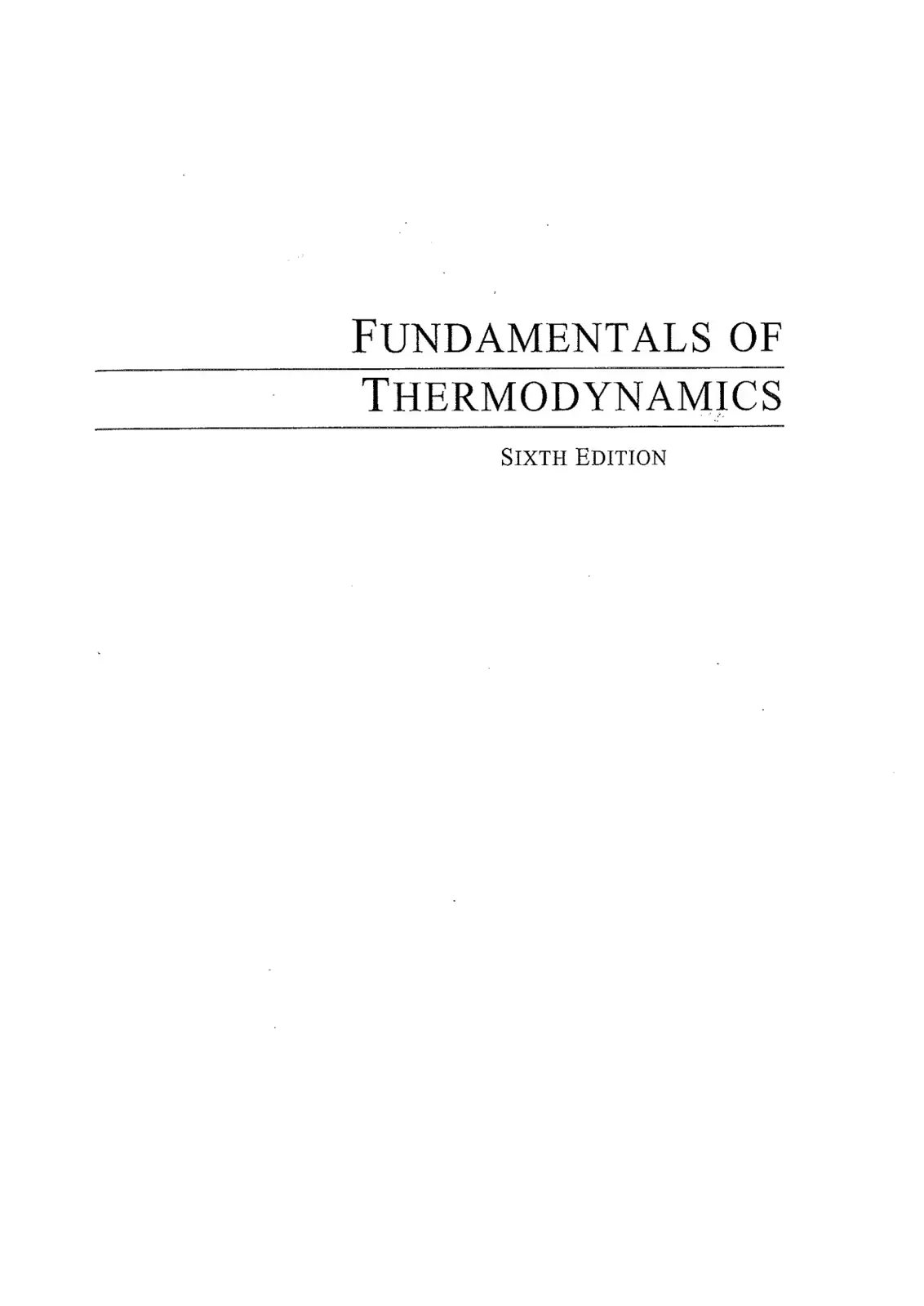 غلاف كتاب FUNDAMENTALS OF THERMODYNAMICS