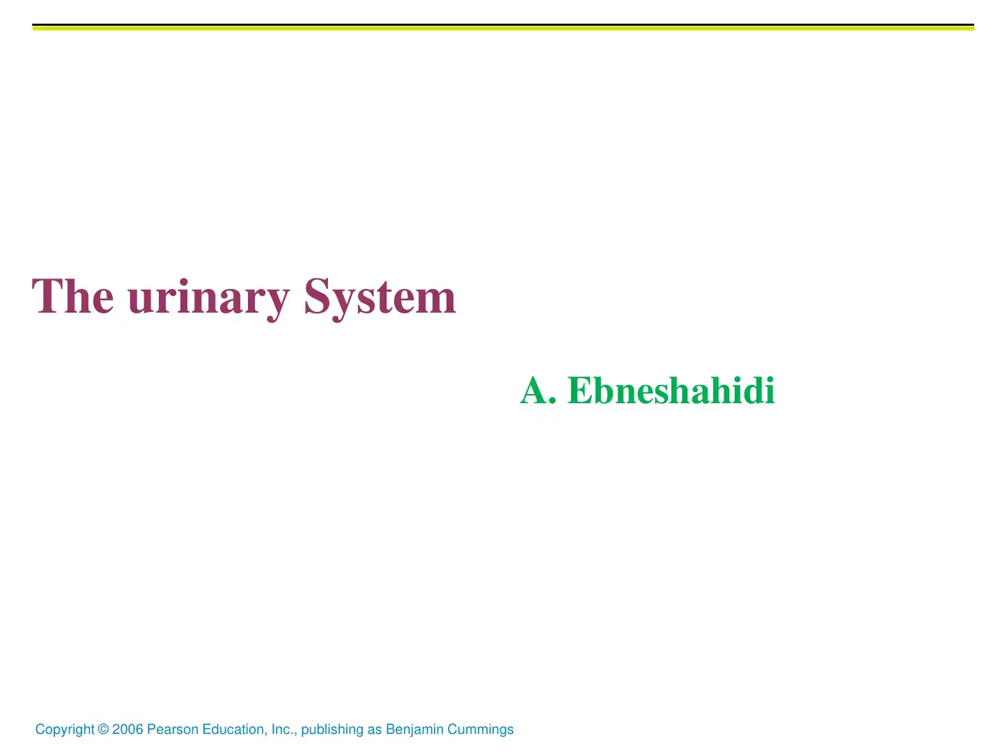 غلاف كتاب The Urinary System