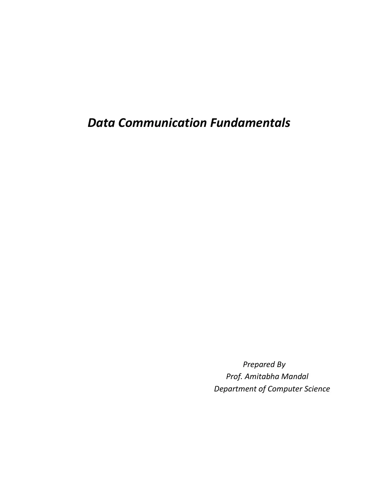 غلاف كتاب Data Communication Fundamentals