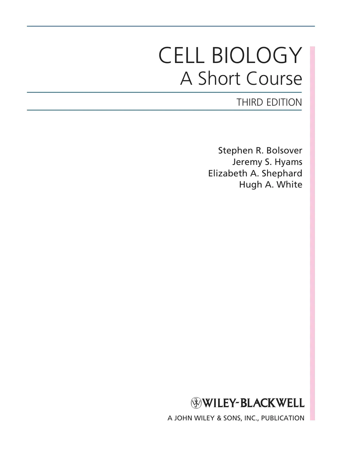 غلاف كتاب Cell Biology: A Short Course