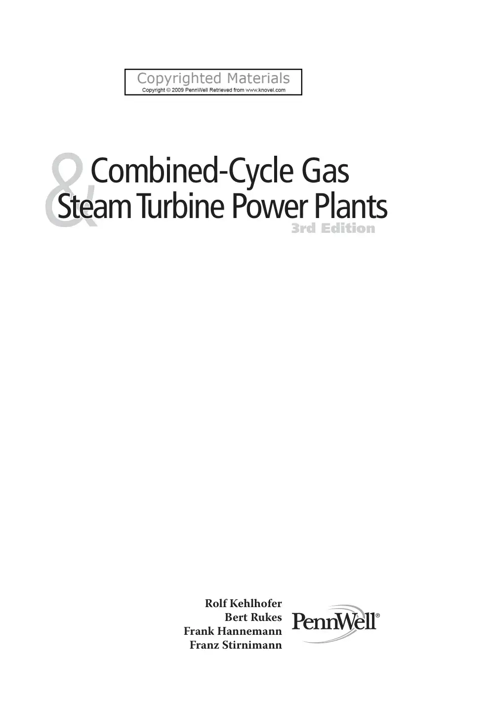 غلاف كتاب Combined-Cycle Gas Steam Turbine Power Plants