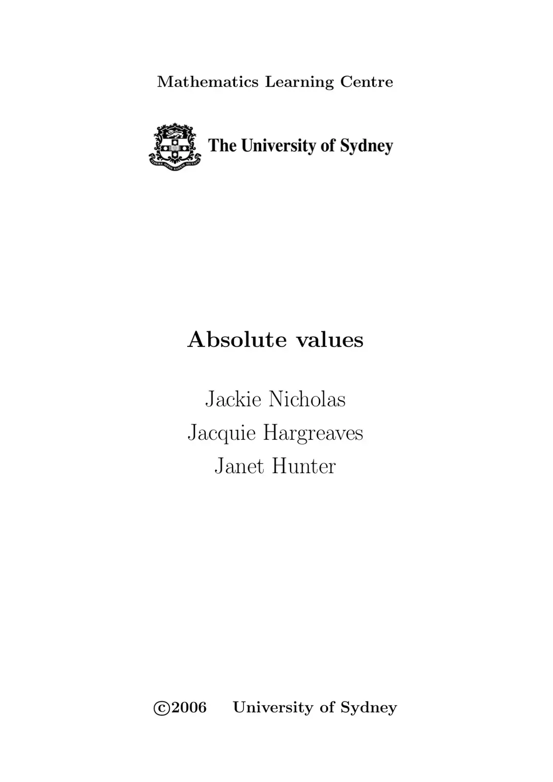غلاف كتاب Absolute values
