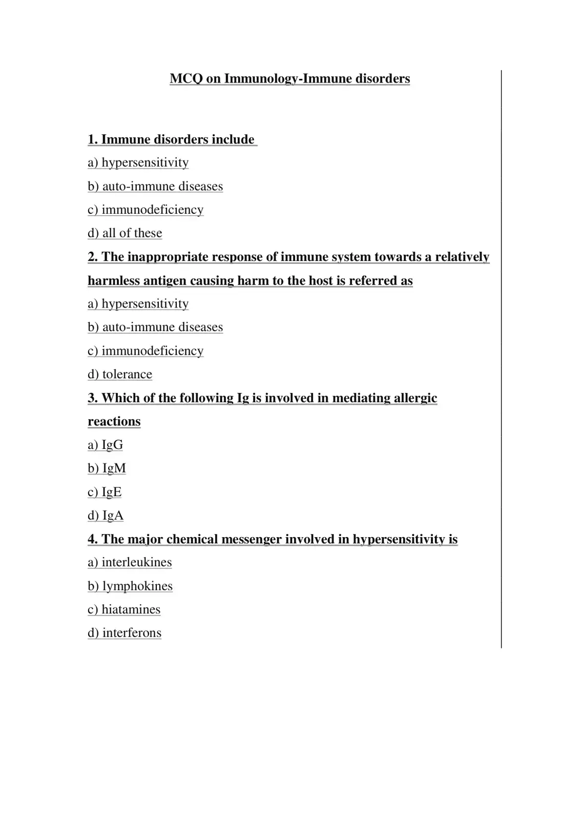 غلاف كتاب MCQ on Immunology-Immune disorders