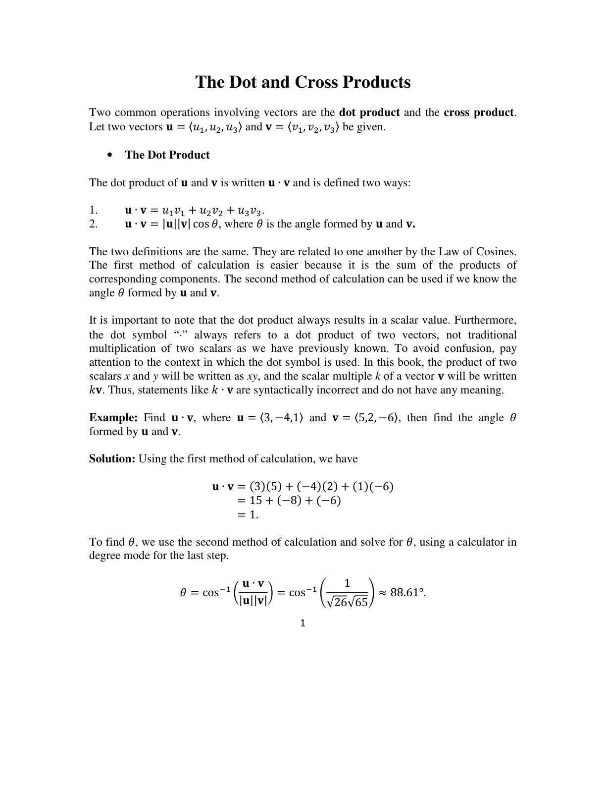 غلاف كتاب The Dot and Cross Products
