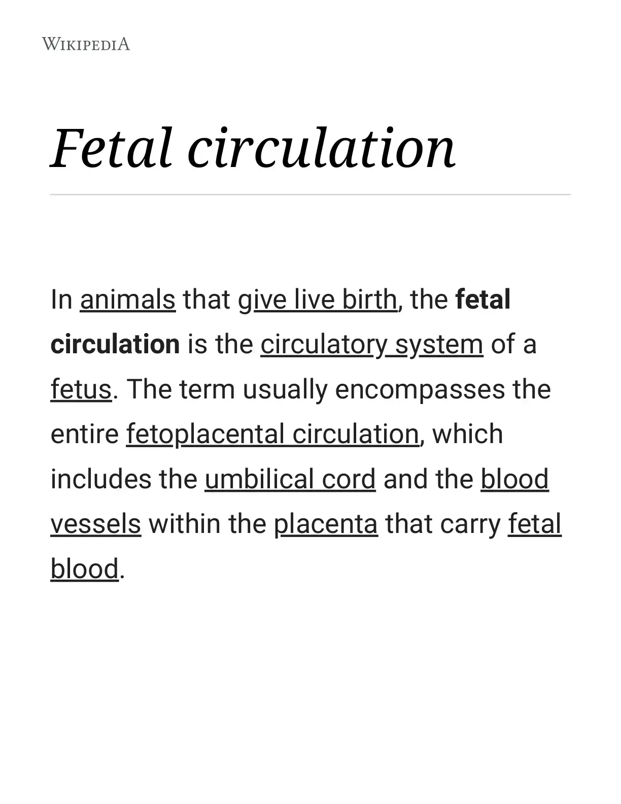 غلاف كتاب Fetal circulation
