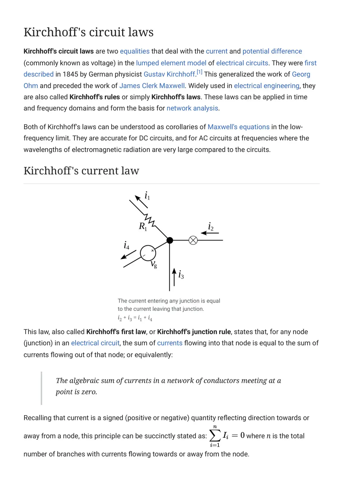 غلاف كتاب Kirchhoff's circuit laws