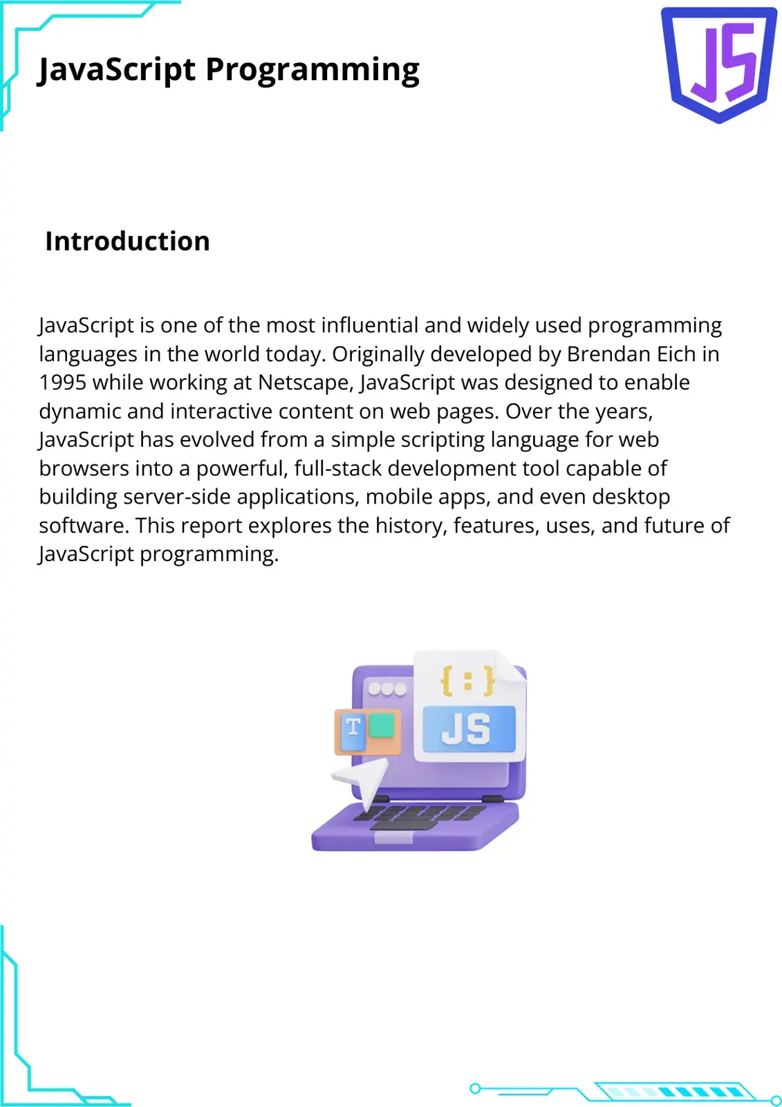 غلاف كتاب JavaScript Programming