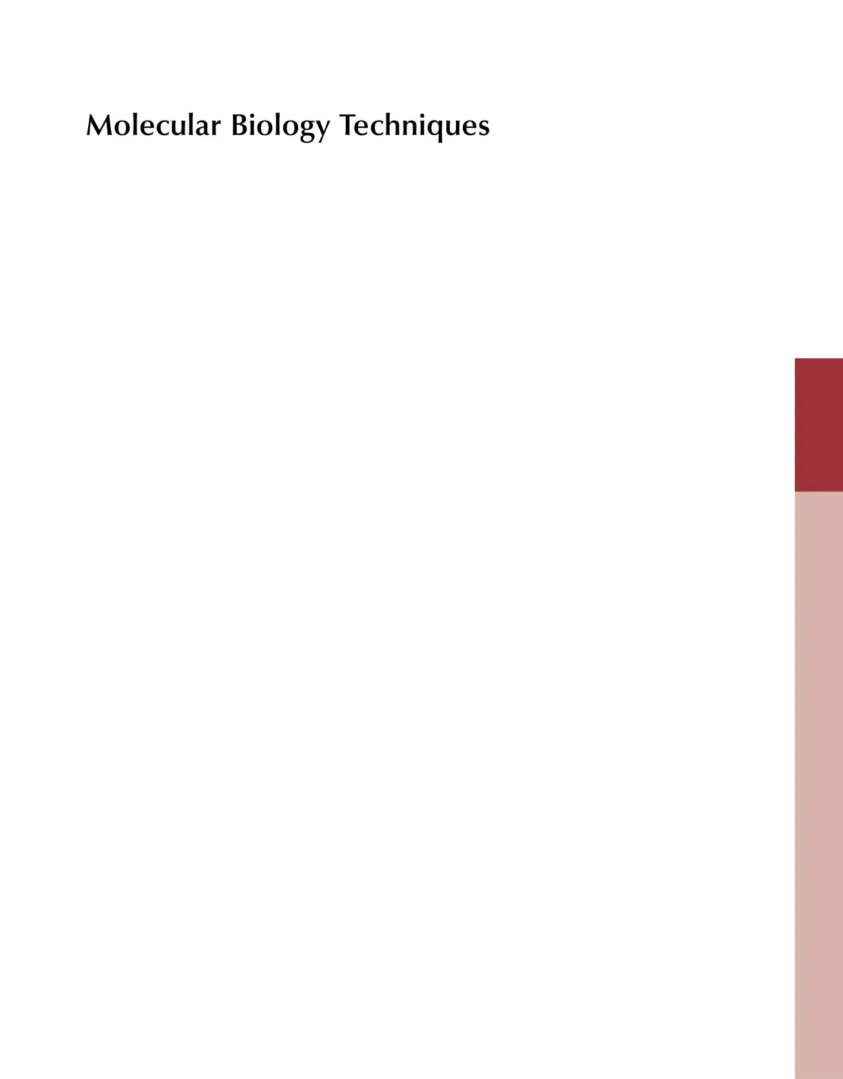 غلاف كتاب Molecular Biology Techniques