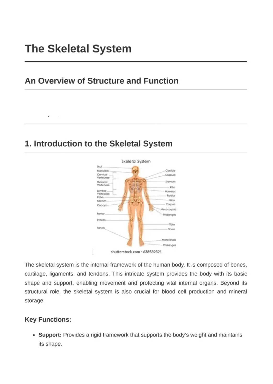 غلاف كتاب The Skeletal System: An Overview of Structure and Function