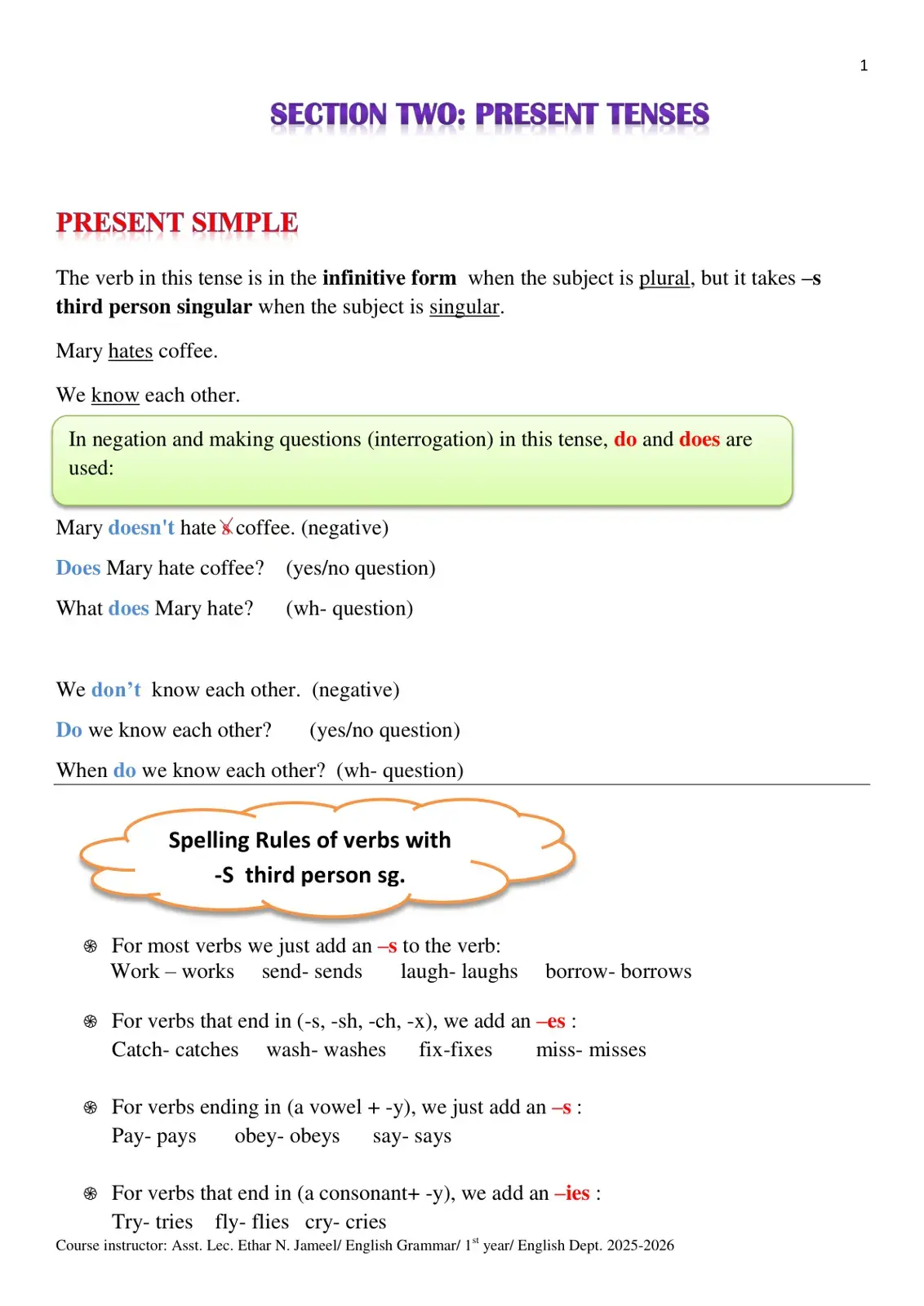 غلاف كتاب Present Simple Tense