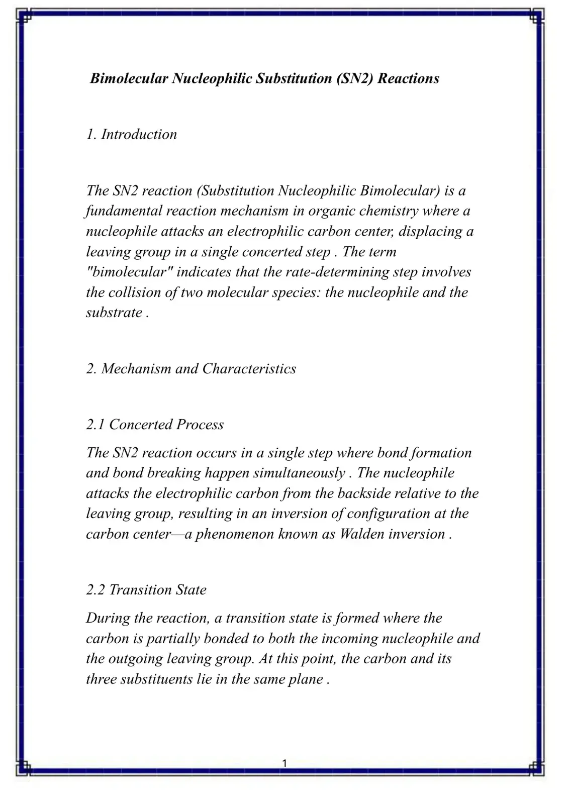 غلاف كتاب Bimolecular Nucleophilic Substitution (SN2) Reactions