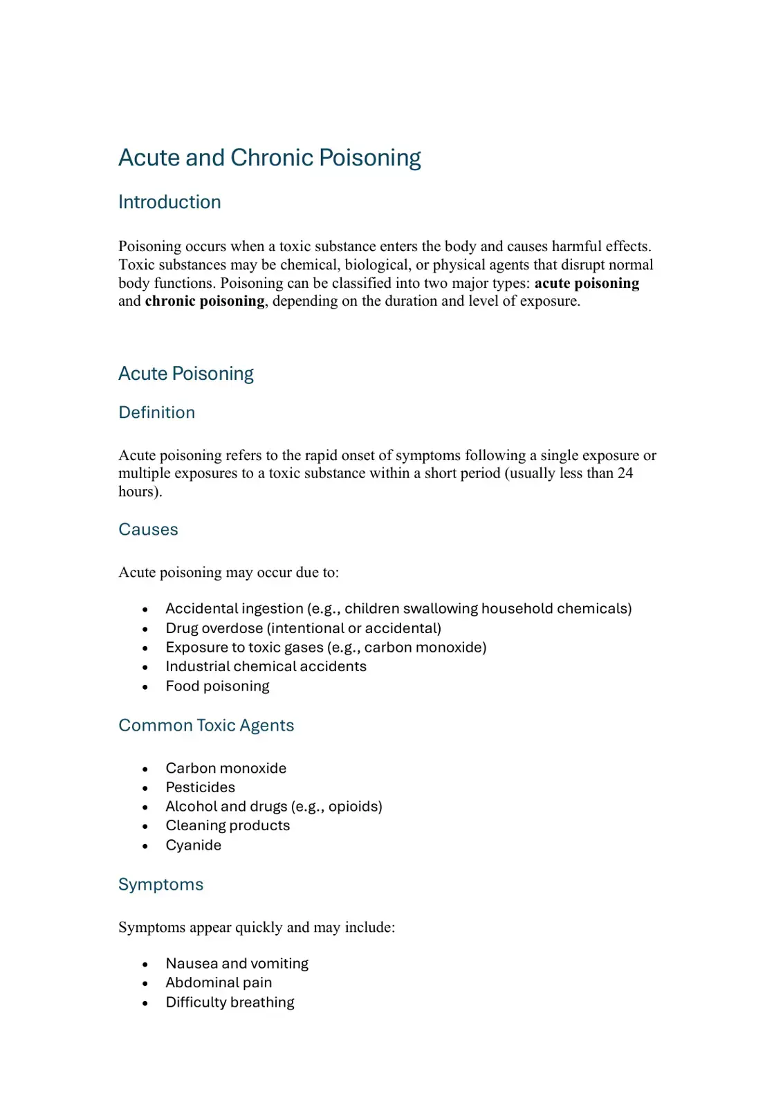 غلاف كتاب Acute and Chronic Poisoning