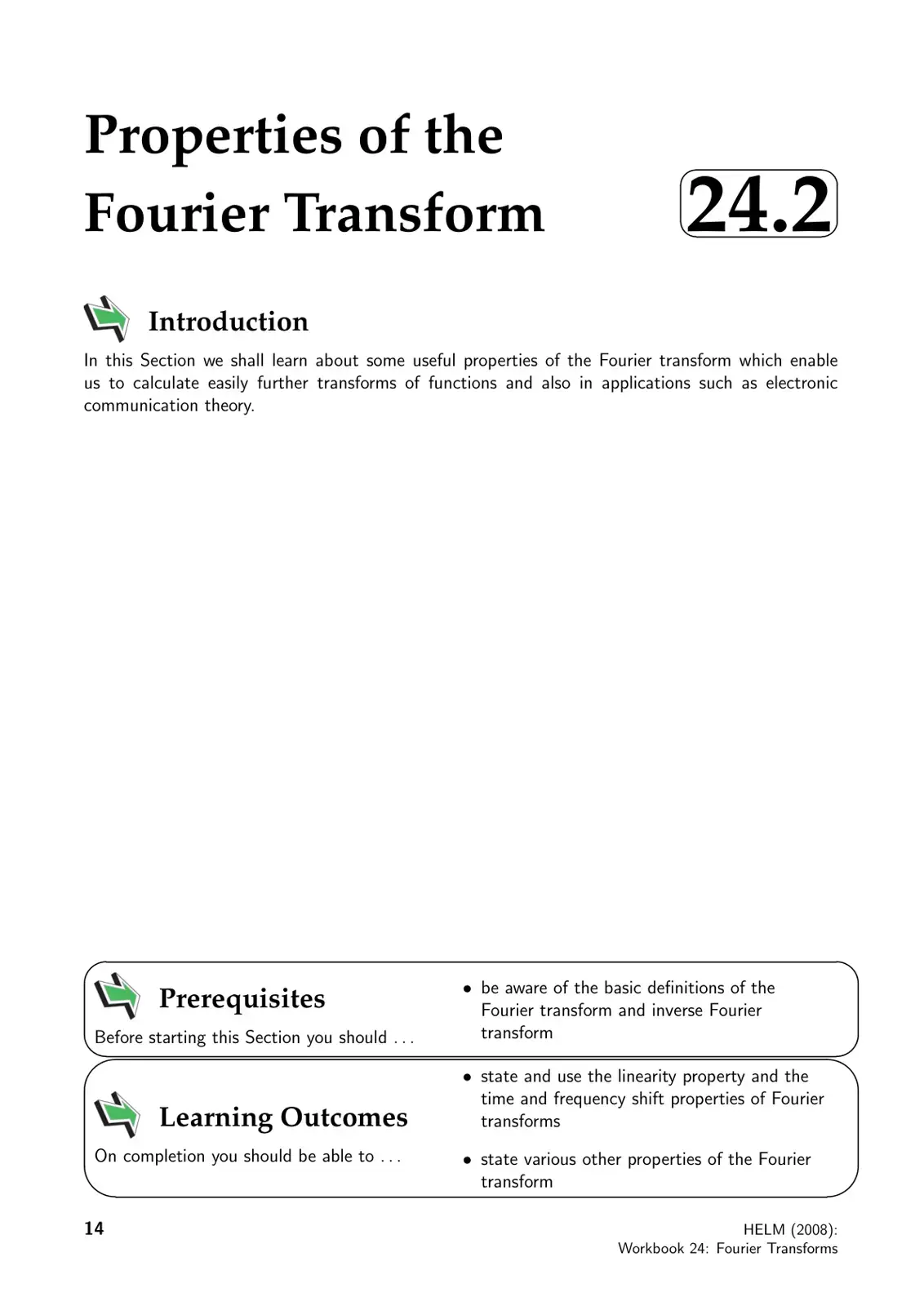 غلاف كتاب Properties of the Fourier Transform