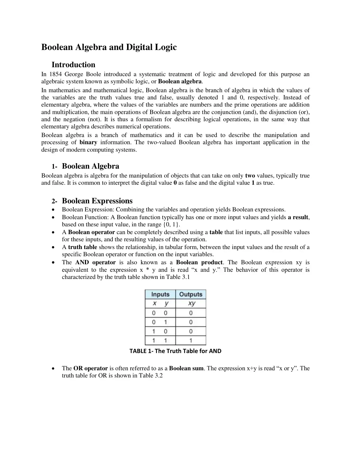غلاف كتاب Boolean Algebra and Digital Logic