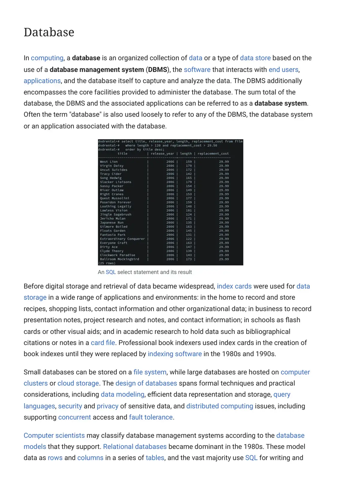 غلاف كتاب Database