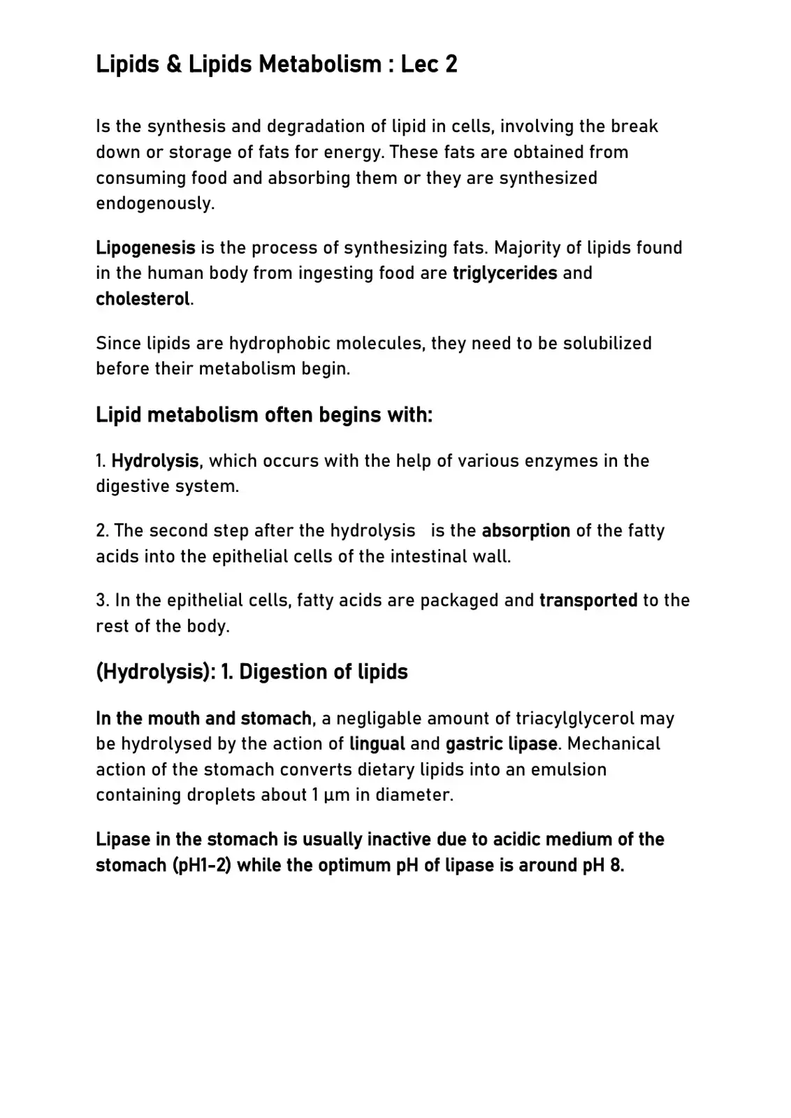 غلاف كتاب Lipids & Lipids Metabolism: Lec 2