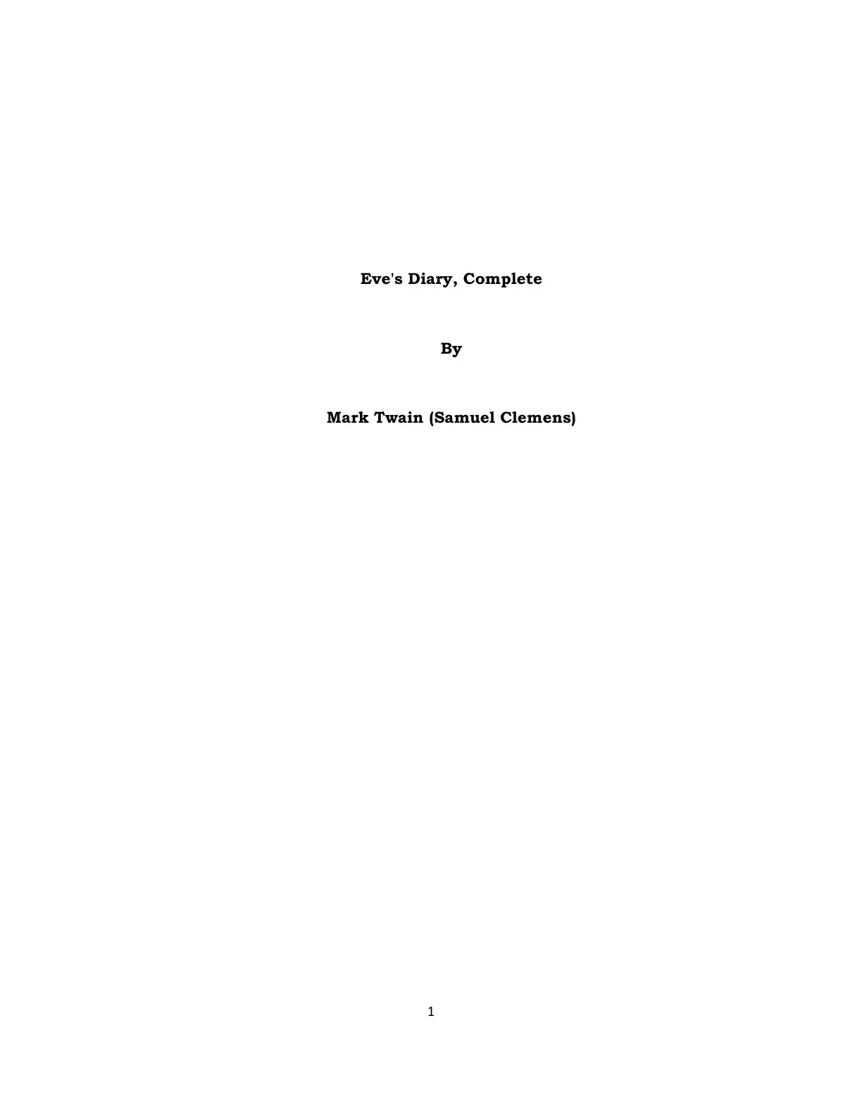 غلاف كتاب Eve's Diary, Complete