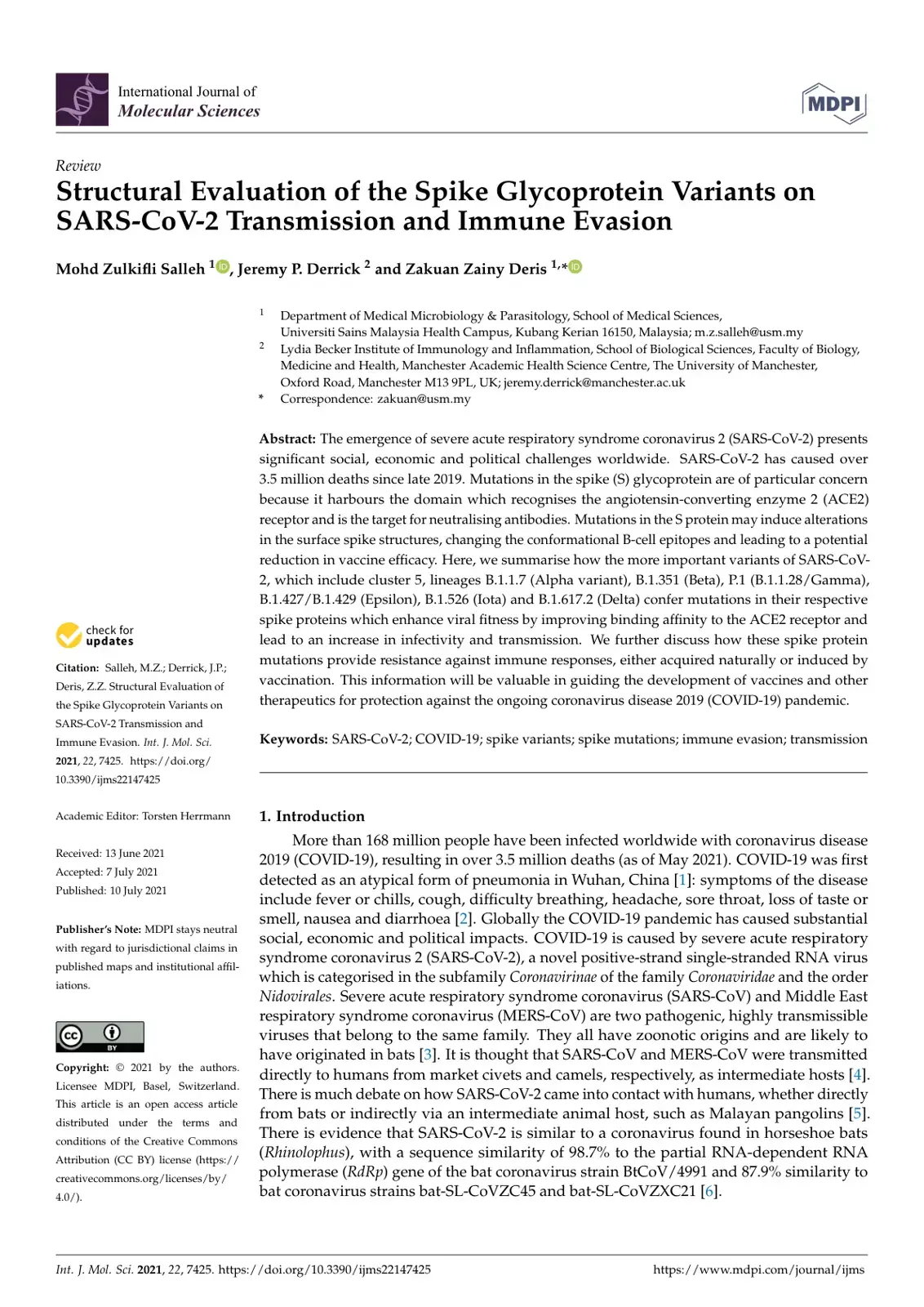 غلاف كتاب Structural Evaluation of the Spike Glycoprotein Variants on SARS-CoV-2 Transmission and Immune Evasion