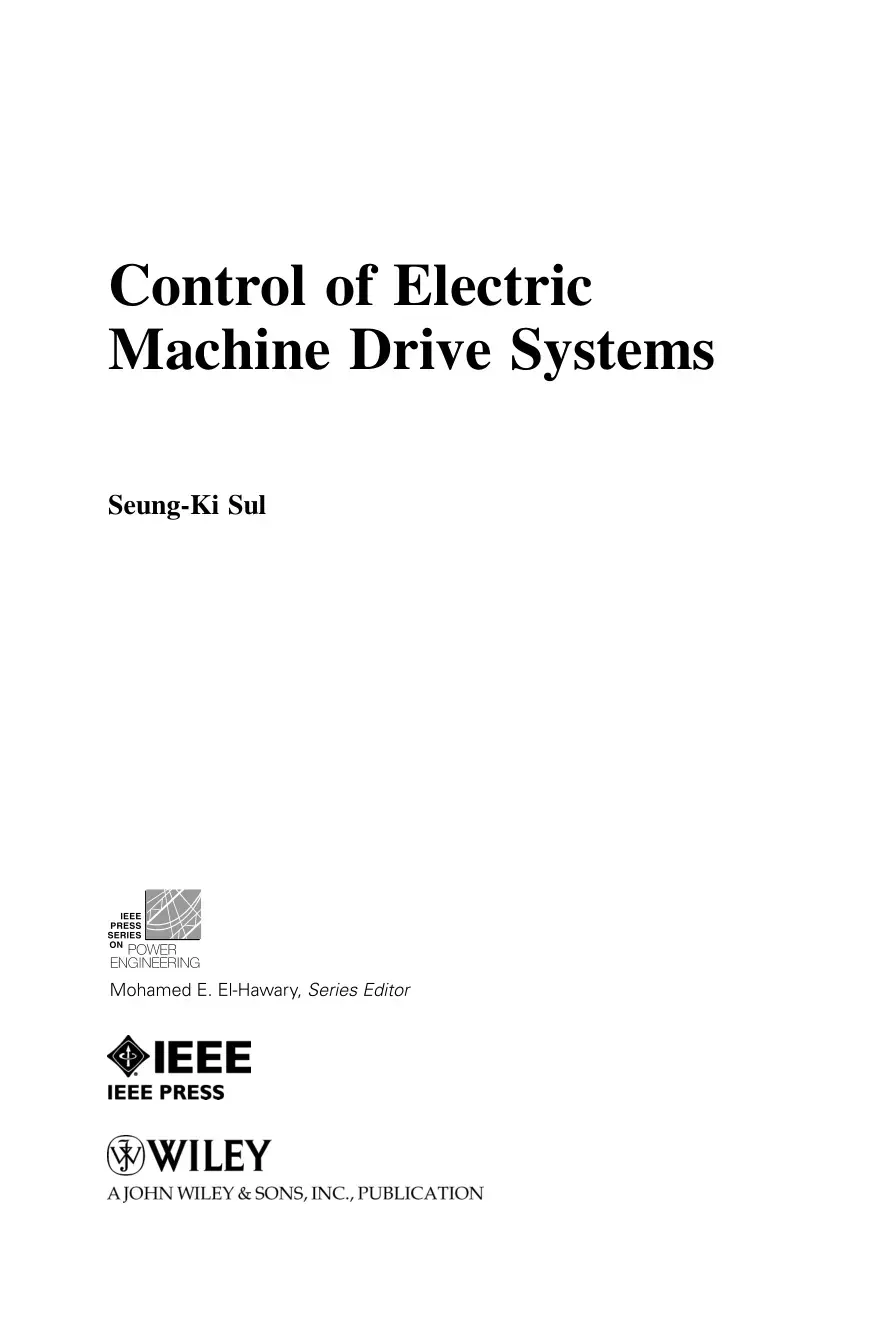 غلاف كتاب Control of Electric Machine Drive Systems
