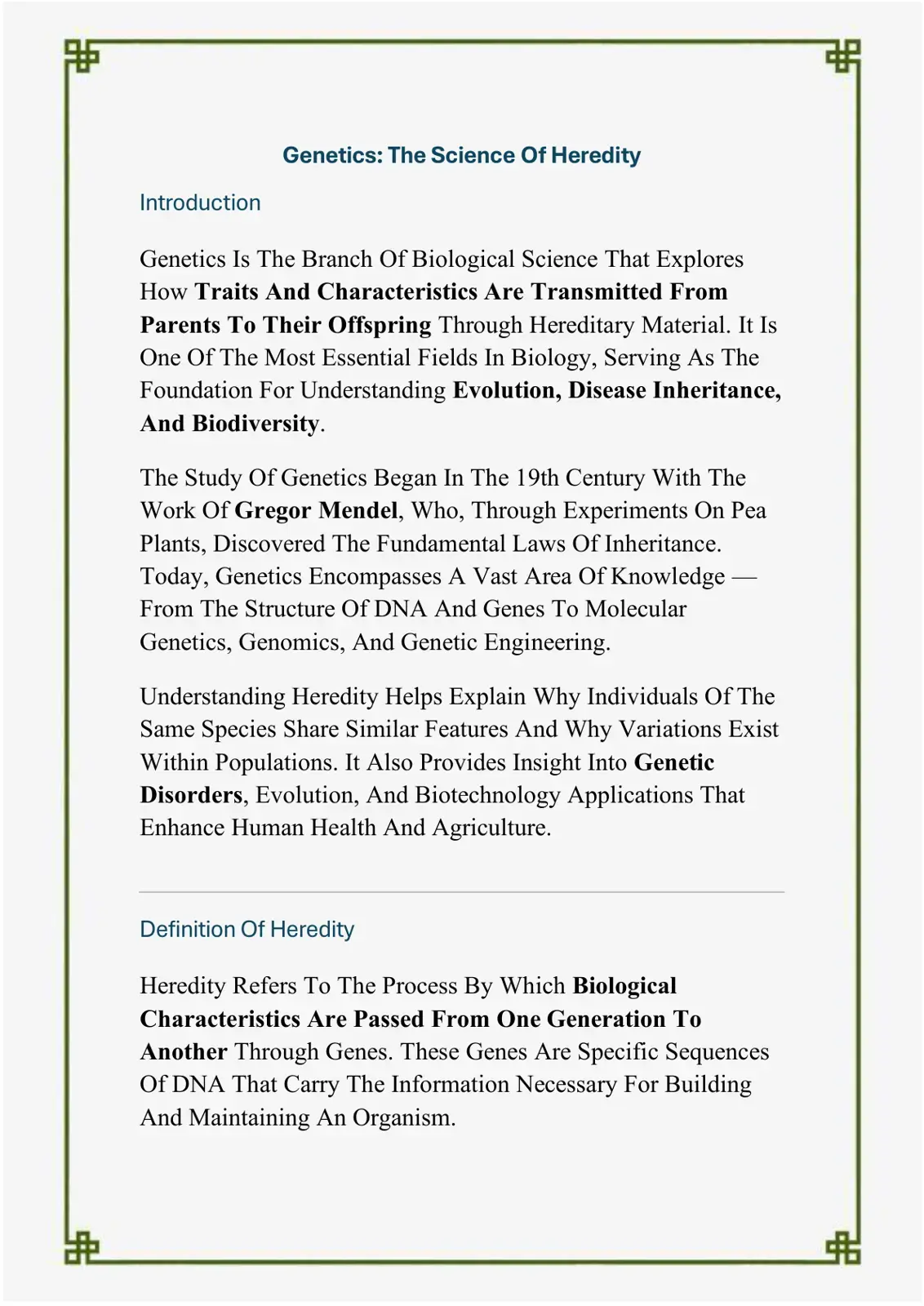 غلاف كتاب Genetics: The Science Of Heredity
