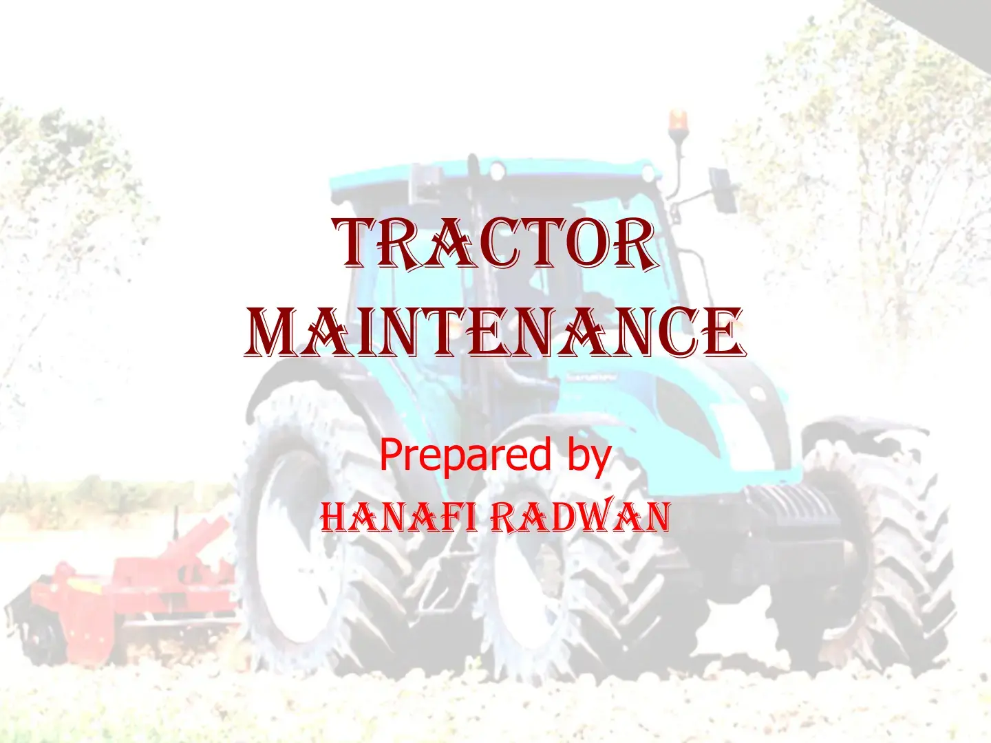 غلاف كتاب TRACTOR MAINTENANCE