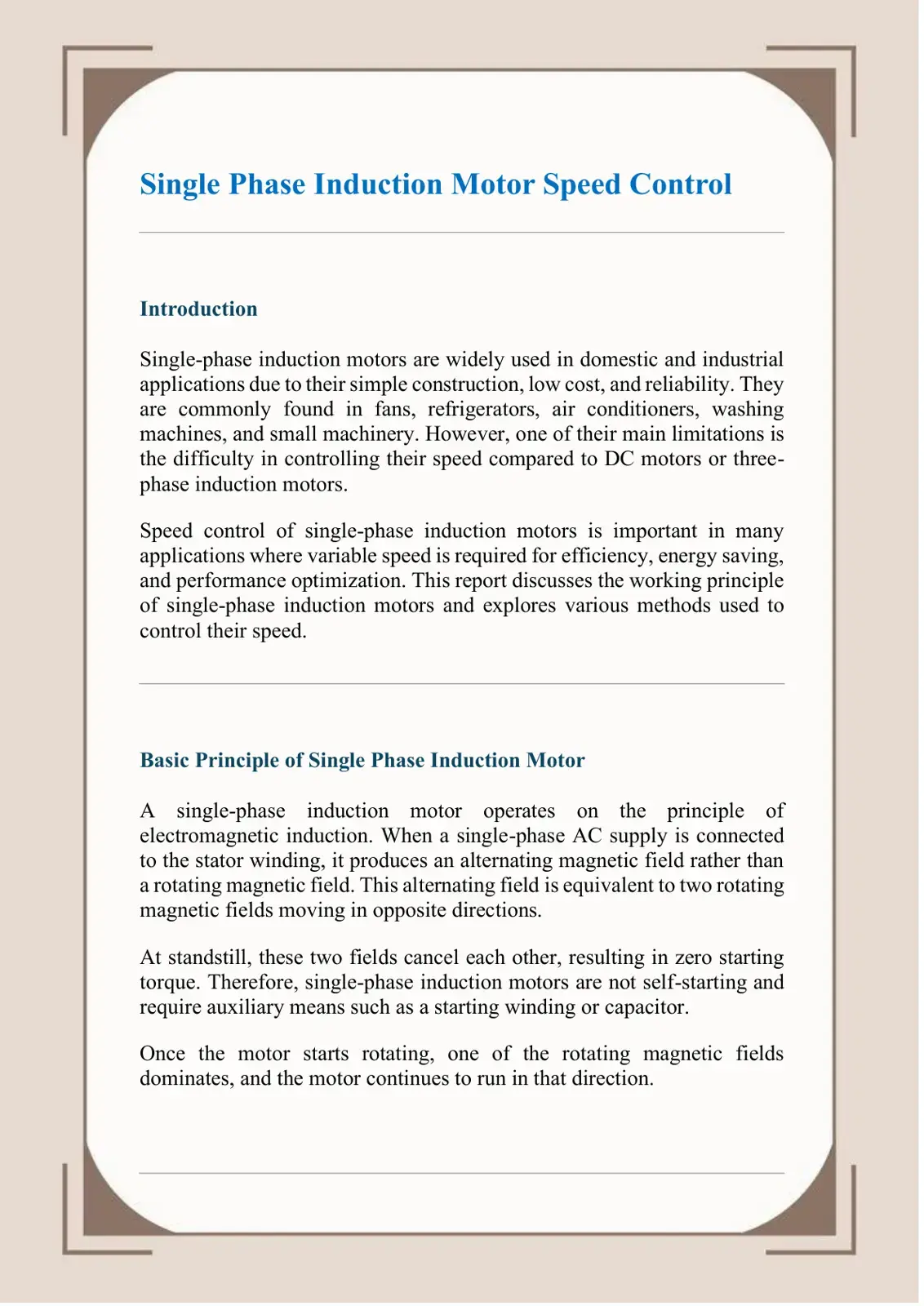 غلاف كتاب Single Phase Induction Motor Speed Control