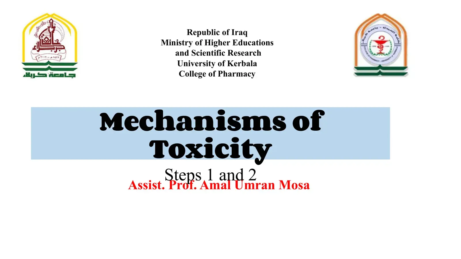 غلاف كتاب Mechanisms of Toxicity: Steps 1 and 2