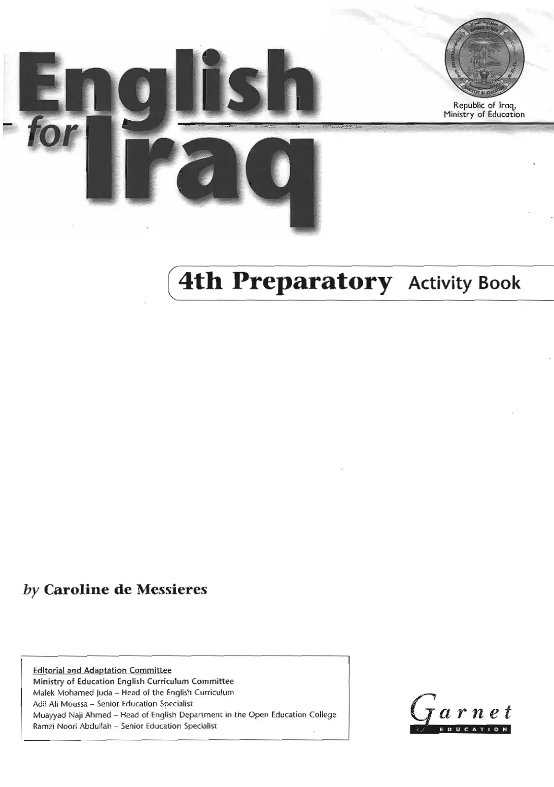 غلاف كتاب English 4th Preparatory Activity Book