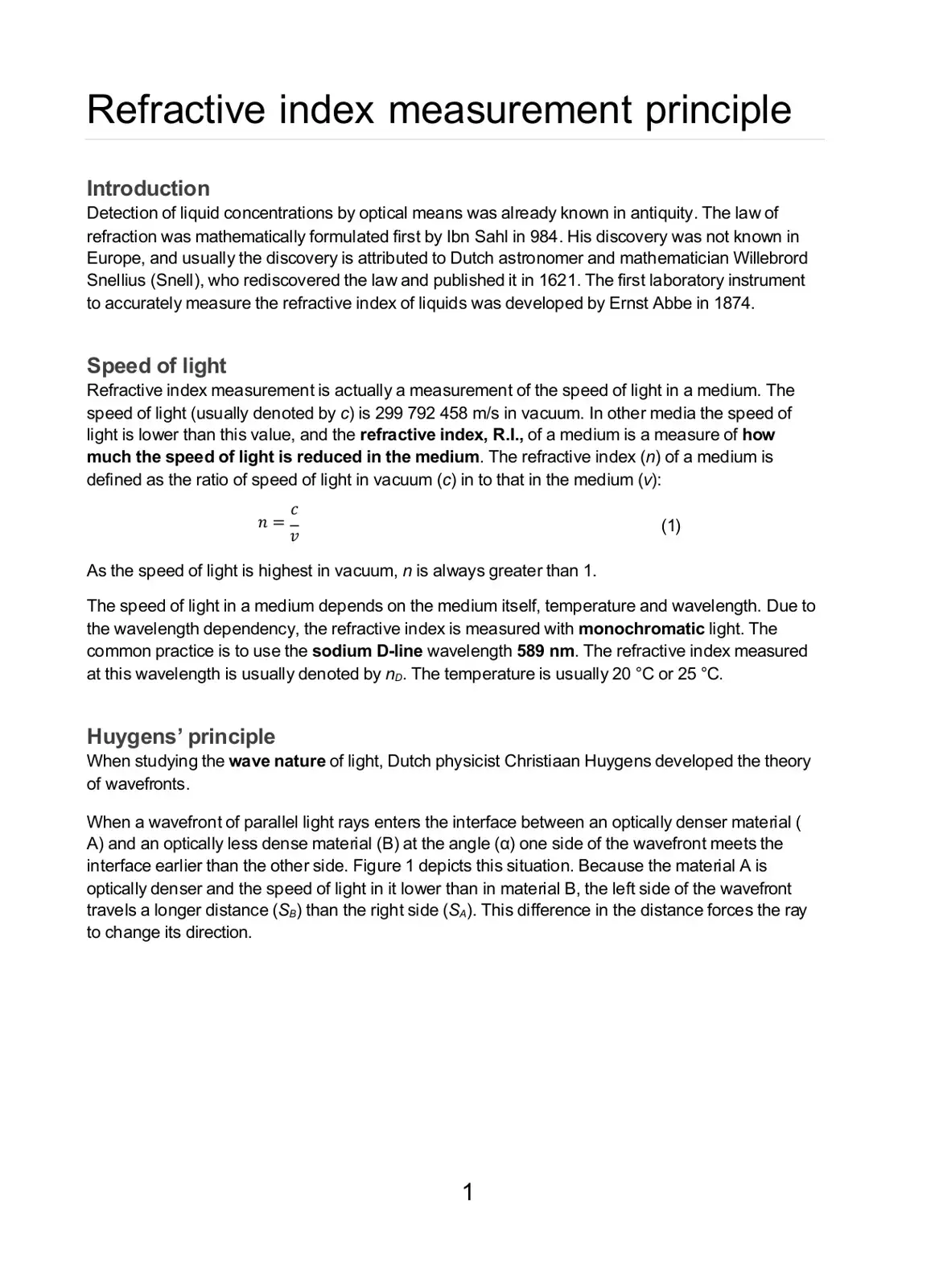 غلاف كتاب Refractive Index Measurement Principle