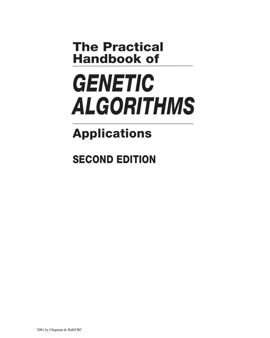 غلاف كتاب The Practical Handbook of GENETIC ALGORITHMS Applications