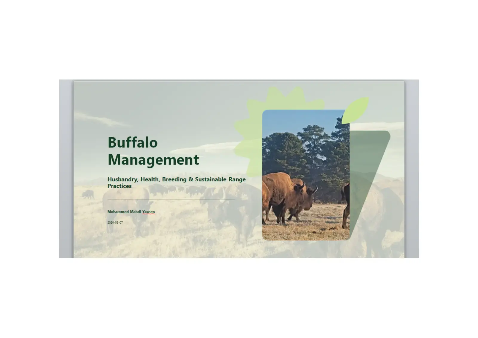 غلاف كتاب Buffalo Management: Husbandry, Health, Breeding & Sustainable Range Practices