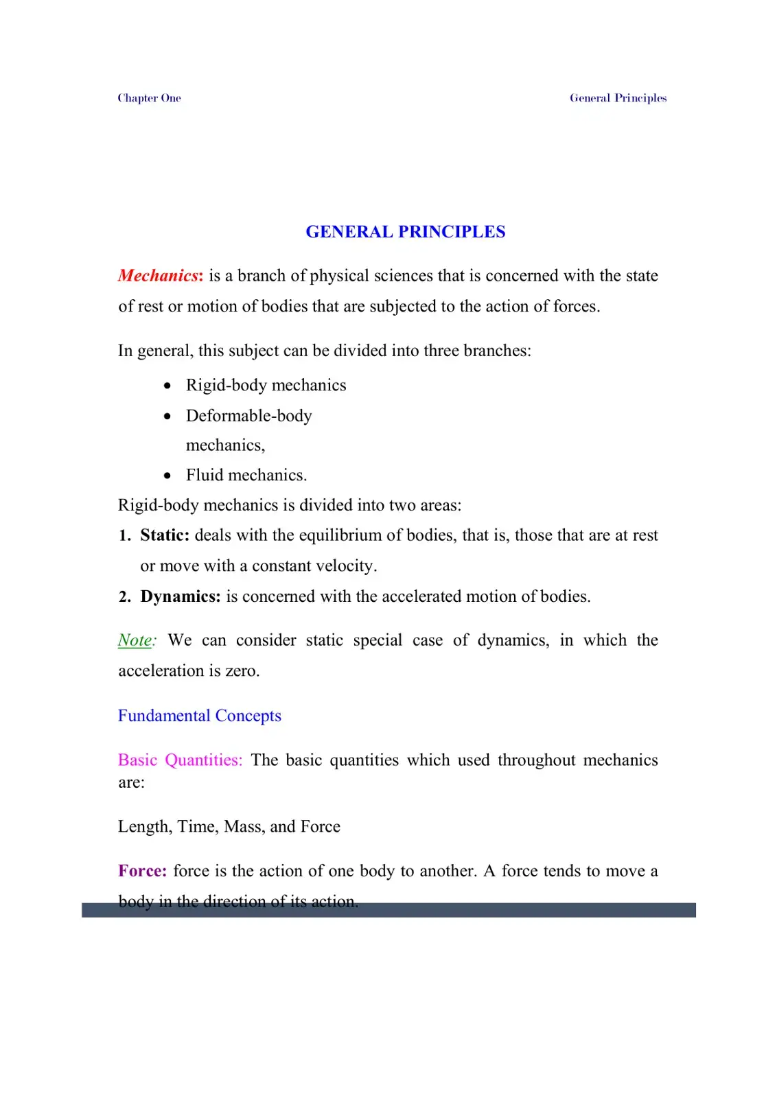 غلاف كتاب Chapter One: General Principles