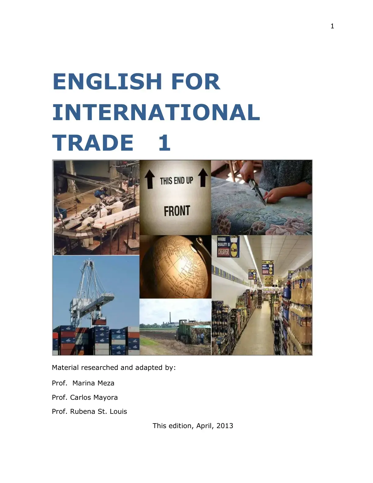 غلاف كتاب English for International Trade 1