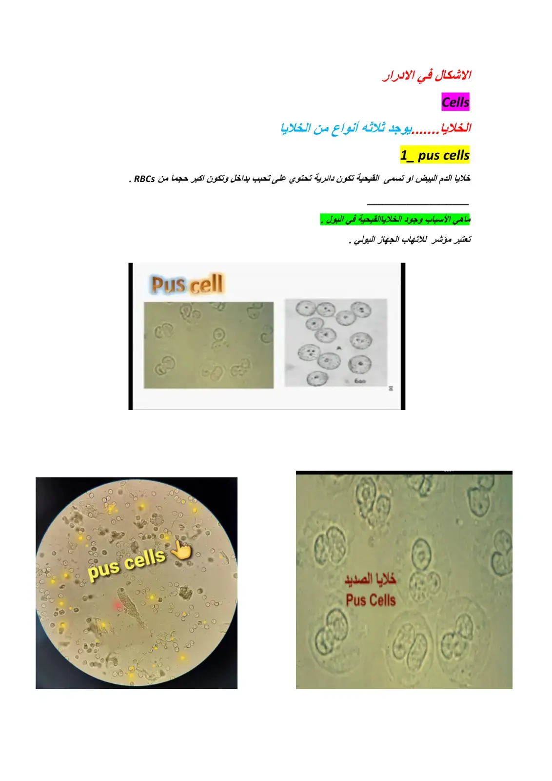 غلاف كتاب الاشكال في الادرار - الخلايا
