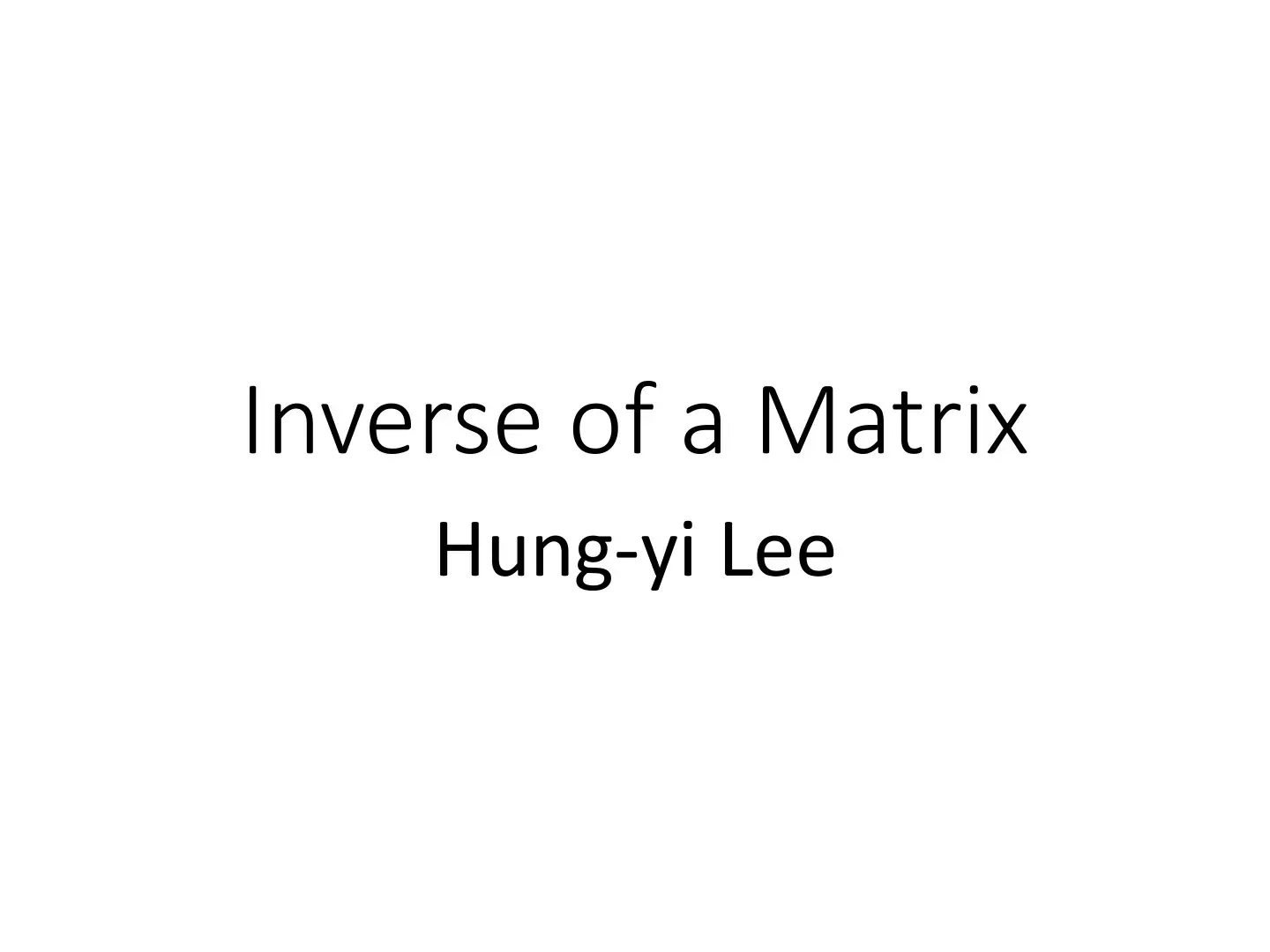 غلاف كتاب Inverse of a Matrix