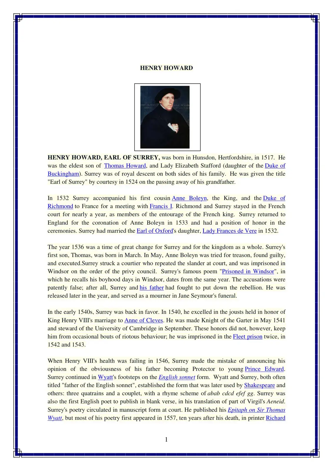 غلاف كتاب Henry Howard, Earl of Surrey