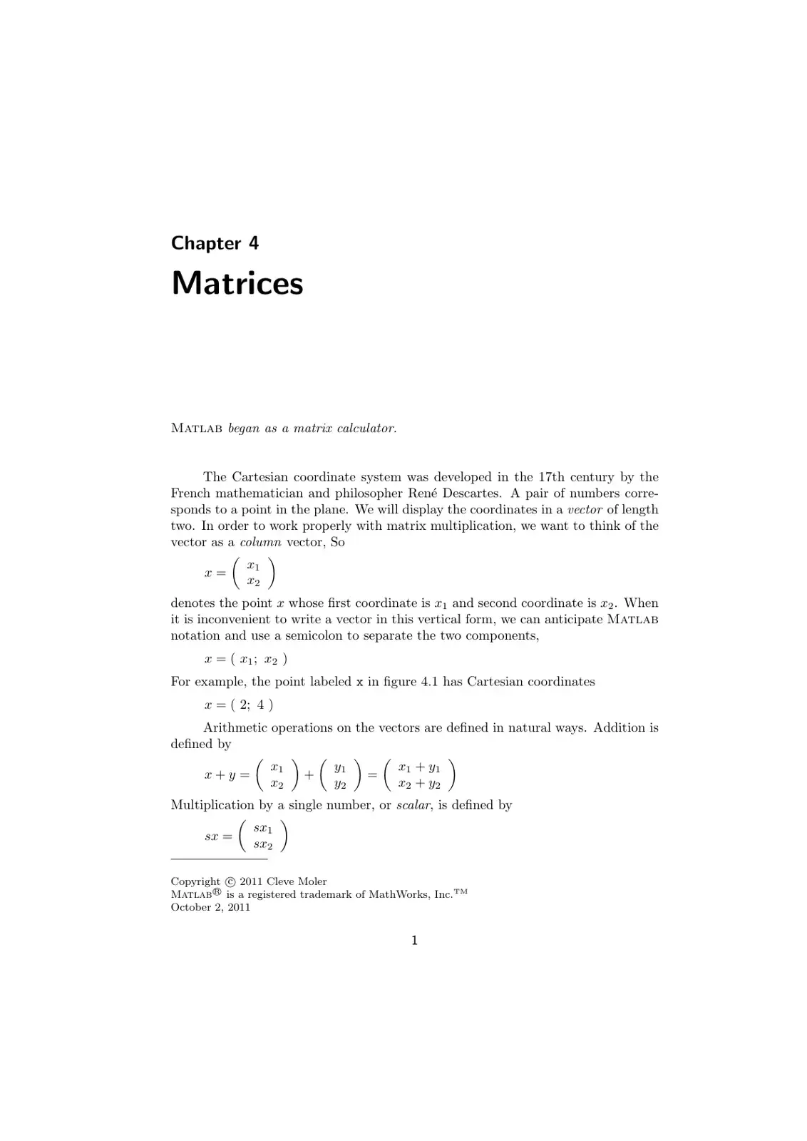 غلاف كتاب Chapter 4: Matrices