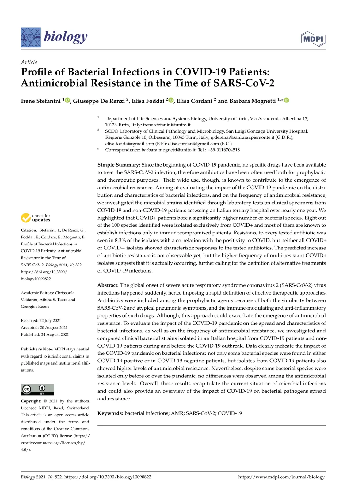 غلاف كتاب Profile of Bacterial Infections in COVID-19 Patients: Antimicrobial Resistance in the Time of SARS-CoV-2