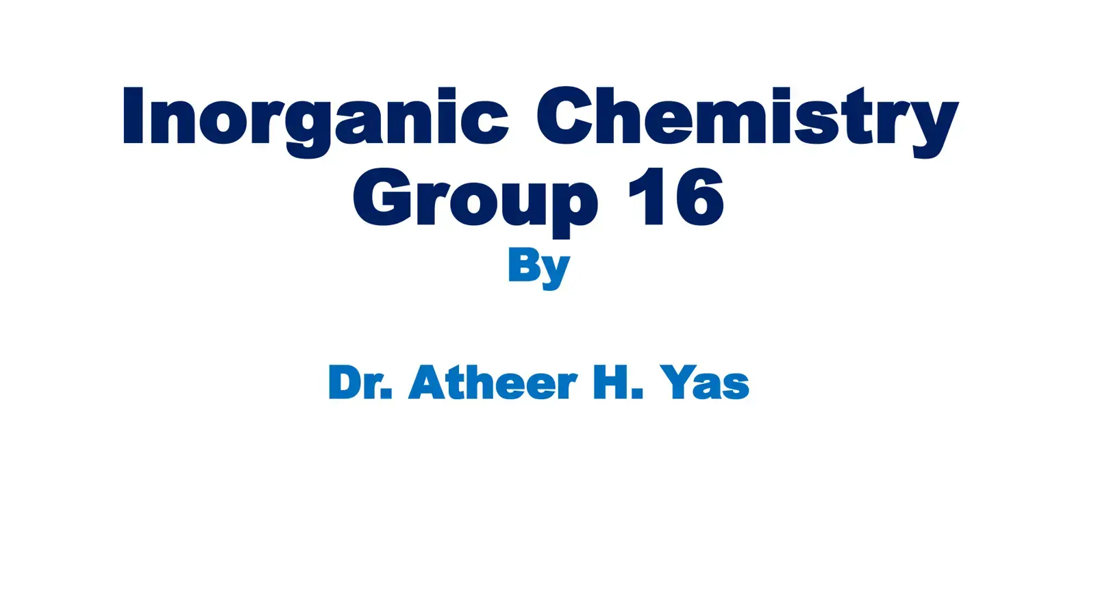 غلاف كتاب Inorganic Chemistry: Group 16