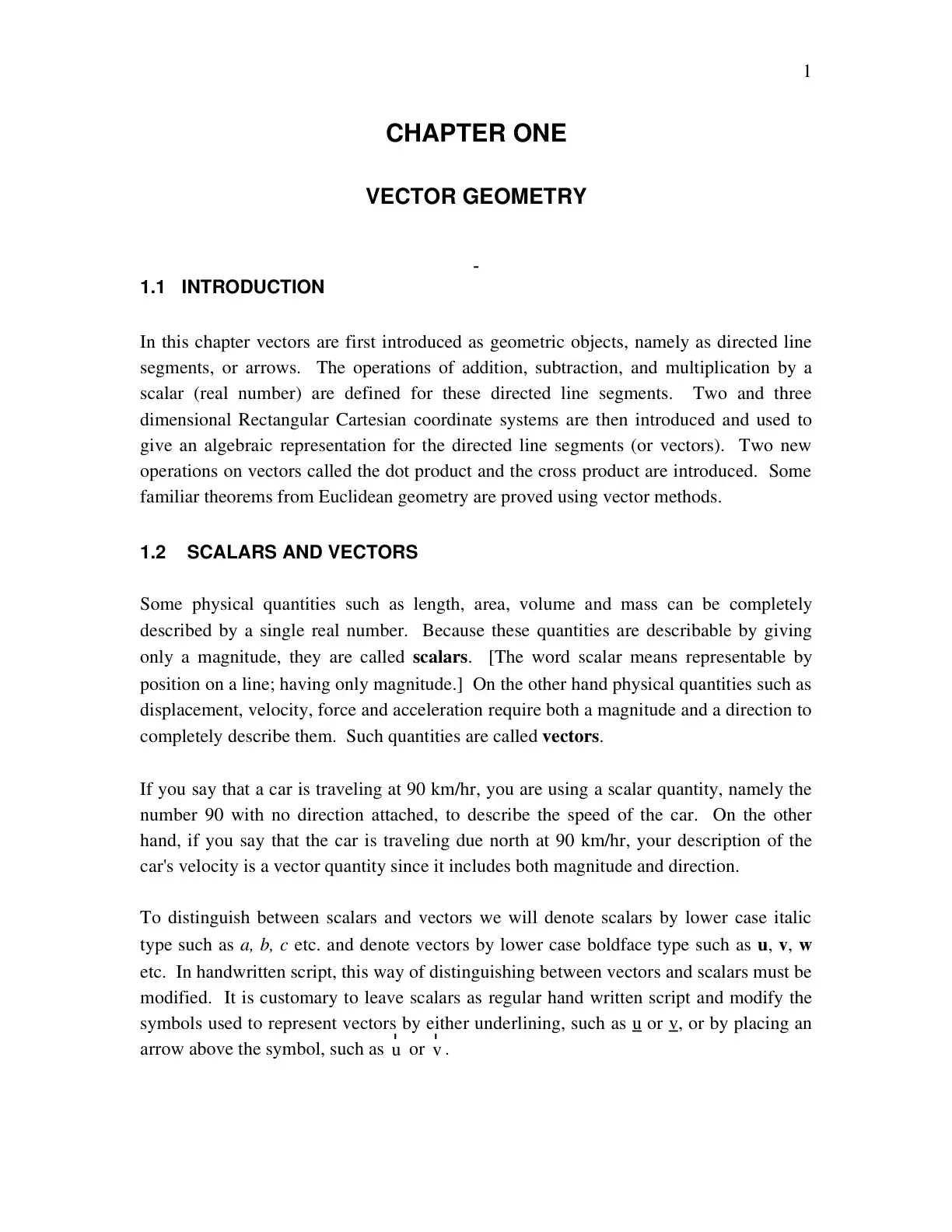 غلاف كتاب Chapter One: Vector Geometry