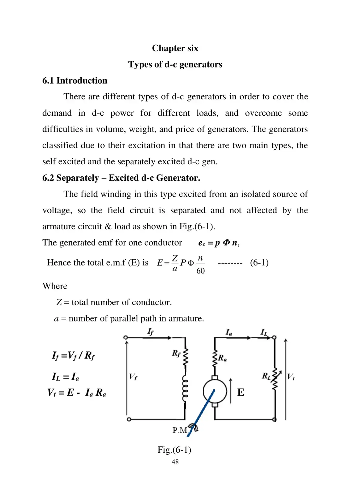 غلاف كتاب Types of d-c generators Chapter six